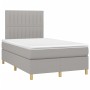 Cama box spring con colchón tela y LED gris claro 120x200 cm de , Camas y somieres - Ref: Foro24-3135581, Precio: 407,24 €, D...