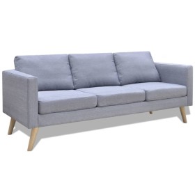 Sofá de 3 plazas de tela gris claro de vidaXL, Sofás - Ref: Foro24-242219, Precio: 311,96 €, Descuento: %