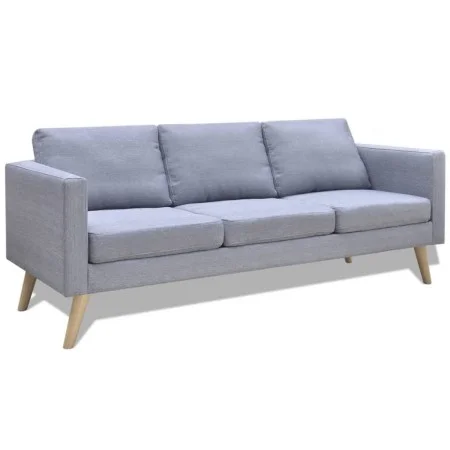 Sofá de 3 plazas de tela gris claro de vidaXL, Sofás - Ref: Foro24-242219, Precio: 308,66 €, Descuento: %