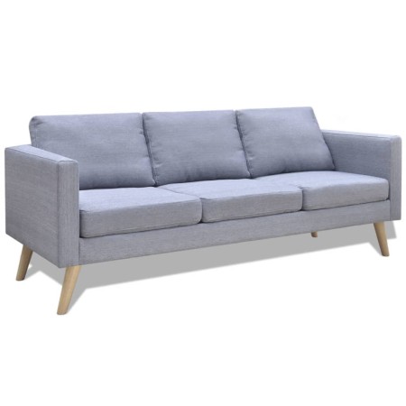 Sofá de 3 plazas de tela gris claro de vidaXL, Sofás - Ref: Foro24-242219, Precio: 311,96 €, Descuento: %
