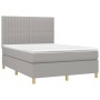 Cama box spring colchón y luces LED tela gris claro 140x200 cm de , Camas y somieres - Ref: Foro24-3135597, Precio: 509,81 €,...