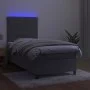 Boxspringbett mit Matratze und hellgrauem LED-Samt 80x200 cm von , Betten und Lattenroste - Ref: Foro24-3136149, Preis: 314,6...