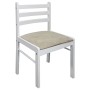 Sillas de comedor 2 uds madera maciza caucho terciopelo blanco de vidaXL, Sillas de comedor - Ref: Foro24-242030, Precio: 76,...