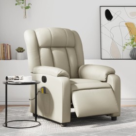 Sillón de masaje reclinable eléctrico cuero sintético crema en Sillones | Comprar online en Foru.es