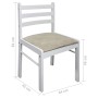 Sillas de comedor 2 uds madera maciza caucho terciopelo blanco de vidaXL, Sillas de comedor - Ref: Foro24-242030, Precio: 76,...