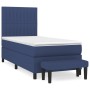 Cama box spring con colchón tela azul 80x200 cm de , Camas y somieres - Ref: Foro24-3136715, Precio: 389,11 €, Descuento: %
