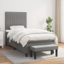 Cama box spring con colchón tela gris oscuro 100x200 cm de , Camas y somieres - Ref: Foro24-3136734, Precio: 379,02 €, Descue...