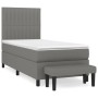 Cama box spring con colchón tela gris oscuro 100x200 cm de , Camas y somieres - Ref: Foro24-3136734, Precio: 379,02 €, Descue...