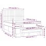 Box spring bed with black fabric mattress 140x190 cm by , Beds and slatted bases - Ref: Foro24-3137311, Price: 495,70 €, Disc...