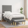 Cama box spring con colchón tela gris oscuro 100x200 cm de , Camas y somieres - Ref: Foro24-3137294, Precio: 377,16 €, Descue...