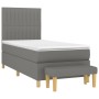 Cama box spring con colchón tela gris oscuro 100x200 cm de , Camas y somieres - Ref: Foro24-3137294, Precio: 377,16 €, Descue...