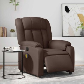 Sillón de masaje reclinable eléctrico cuero sintético marrón en Sillones | Comprar online en Foru.es