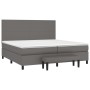 Cama box spring con colchón cuero sintético gris 200x200 cm de , Camas y somieres - Ref: Foro24-3137567, Precio: 781,33 €, De...