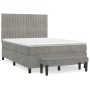 Cama box spring con colchón terciopelo gris claro 140x200 cm de , Camas y somieres - Ref: Foro24-3137965, Precio: 536,79 €, D...