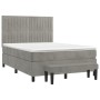 Cama box spring con colchón terciopelo gris claro 140x190 cm de , Camas y somieres - Ref: Foro24-3137959, Precio: 593,75 €, D...