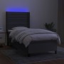 Cama box spring colchón y luces LED tela gris oscuro 80x200 cm de , Camas y somieres - Ref: Foro24-3138350, Precio: 339,96 €,...