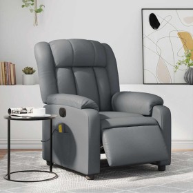 Sillón de masaje reclinable eléctrico cuero sintético gris en Sillones | Comprar online en Foru.es