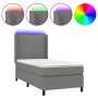 Cama box spring colchón y luces LED tela gris oscuro 100x200 cm de , Camas y somieres - Ref: Foro24-3138454, Precio: 369,73 €...