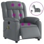 Sillón de masaje reclinable eléctrico cuero sintético gris en Sillones | Comprar online en Foru.es
