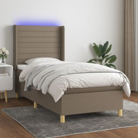 Cama box spring colchón y luces LED gris taupe 80x200 cm de , Camas y somieres - Ref: Foro24-3138913, Precio: 357,47 €, Descu...