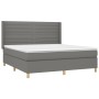 Cama box spring colchón y luces LED tela gris oscuro 160x200 cm de , Camas y somieres - Ref: Foro24-3138966, Precio: 581,70 €...