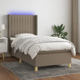 Cama box spring colchón y luces LED gris taupe 80x200 cm de , Camas y somieres - Ref: Foro24-3138993, Precio: 348,15 €, Descu...