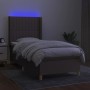 Cama box spring colchón y luces LED gris taupe 80x200 cm de , Camas y somieres - Ref: Foro24-3138993, Precio: 349,54 €, Descu...