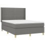 Cama box spring colchón y luces LED tela gris oscuro 140x200 cm de , Camas y somieres - Ref: Foro24-3139038, Precio: 520,20 €...
