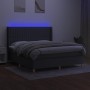 Cama box spring colchón y luces LED tela gris oscuro 160x200 cm de , Camas y somieres - Ref: Foro24-3139046, Precio: 581,16 €...