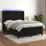 Box spring bed with mattress and LED black velvet 140x200 cm by , Beds and slatted bases - Ref: Foro24-3139687, Price: 473,30...