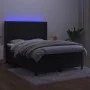 Box spring bed with mattress and LED black velvet 140x200 cm by , Beds and slatted bases - Ref: Foro24-3139687, Price: 473,30...
