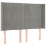 Cama box spring colchón y LED terciopelo gris claro 140x200 cm de , Camas y somieres - Ref: Foro24-3139685, Precio: 520,93 €,...