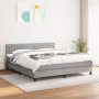 Cama box spring con colchón tela gris claro 160x200 cm de , Camas y somieres - Ref: Foro24-3140225, Precio: 495,48 €, Descuen...