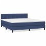Cama box spring con colchón tela azul 160x200 cm de , Camas y somieres - Ref: Foro24-3140231, Precio: 484,98 €, Descuento: %