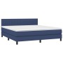 Cama box spring con colchón tela azul 160x200 cm de , Camas y somieres - Ref: Foro24-3140231, Precio: 484,98 €, Descuento: %