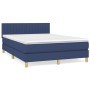 Cama box spring con colchón tela azul 140x200 cm de , Camas y somieres - Ref: Foro24-3140783, Precio: 444,54 €, Descuento: %