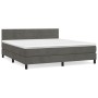 Cama box spring con colchón terciopelo gris oscuro 160x200 cm de , Camas y somieres - Ref: Foro24-3141372, Precio: 480,01 €, ...