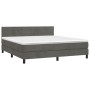 Cama box spring con colchón terciopelo gris oscuro 160x200 cm de , Camas y somieres - Ref: Foro24-3141372, Precio: 480,01 €, ...