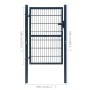 Cancela de valla 2D individual gris antracita 106x230 cm de vidaXL, Puertas de jardín - Ref: Foro24-141745, Precio: 217,78 €,...
