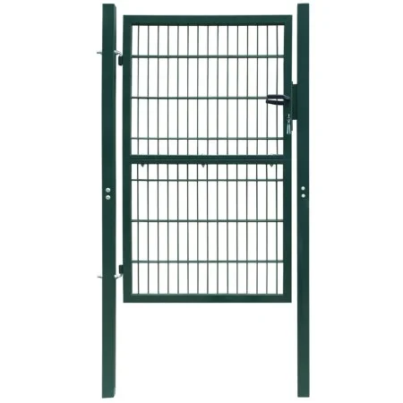 Cancela de valla 2D individual verde 106x210 cm de vidaXL, Puertas de jardín - Ref: Foro24-141751, Precio: 205,74 €, Descuent...