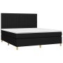 Cama box spring con colchón tela negro 160x200 cm de , Camas y somieres - Ref: Foro24-3142507, Precio: 623,42 €, Descuento: %