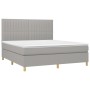 Cama box spring con colchón tela gris claro 160x200 cm de , Camas y somieres - Ref: Foro24-3142505, Precio: 555,05 €, Descuen...