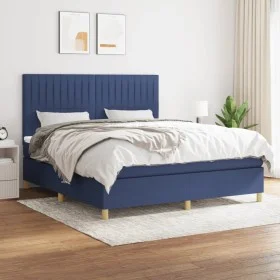 Boxspringbett mit blauer Stoffmatratze 160x200 cm von , Betten und Lattenroste - Ref: Foro24-3142511, Preis: 549,33 €, Rabatt: %