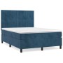 Cama box spring con colchón terciopelo azul oscuro 140x190 cm de , Camas y somieres - Ref: Foro24-3143143, Precio: 492,98 €, ...