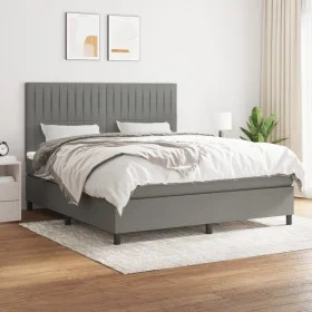 Box spring bed with dark gray fabric mattress 160x200 cm by , Beds and slatted bases - Ref: Foro24-3141946, Price: 567,22 €, ...