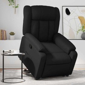 Sillón reclinable elevable cuero artificial negro en Sillones | Comprar online en Foru.es