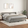 Cama box spring con colchón terciopelo gris claro 160x200 cm de , Camas y somieres - Ref: Foro24-3127559, Precio: 485,49 €, D...