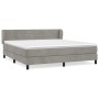 Cama box spring con colchón terciopelo gris claro 160x200 cm de , Camas y somieres - Ref: Foro24-3127559, Precio: 485,49 €, D...