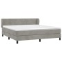 Cama box spring con colchón terciopelo gris claro 160x200 cm de , Camas y somieres - Ref: Foro24-3127559, Precio: 485,49 €, D...