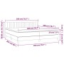 Cama box spring con colchón tela y LED gris claro 200x200 cm de , Camas y somieres - Ref: Foro24-3133901, Precio: 574,40 €, D...